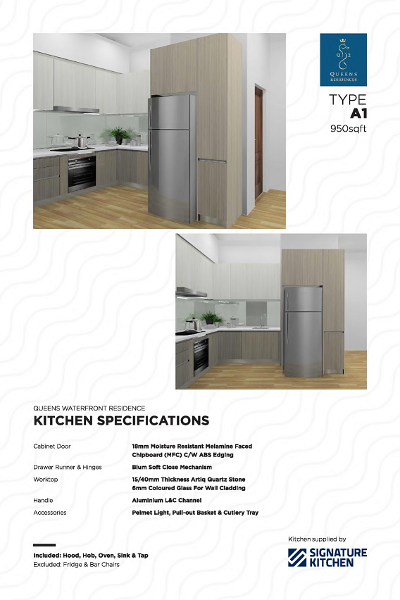 type a1 950sf kitchen