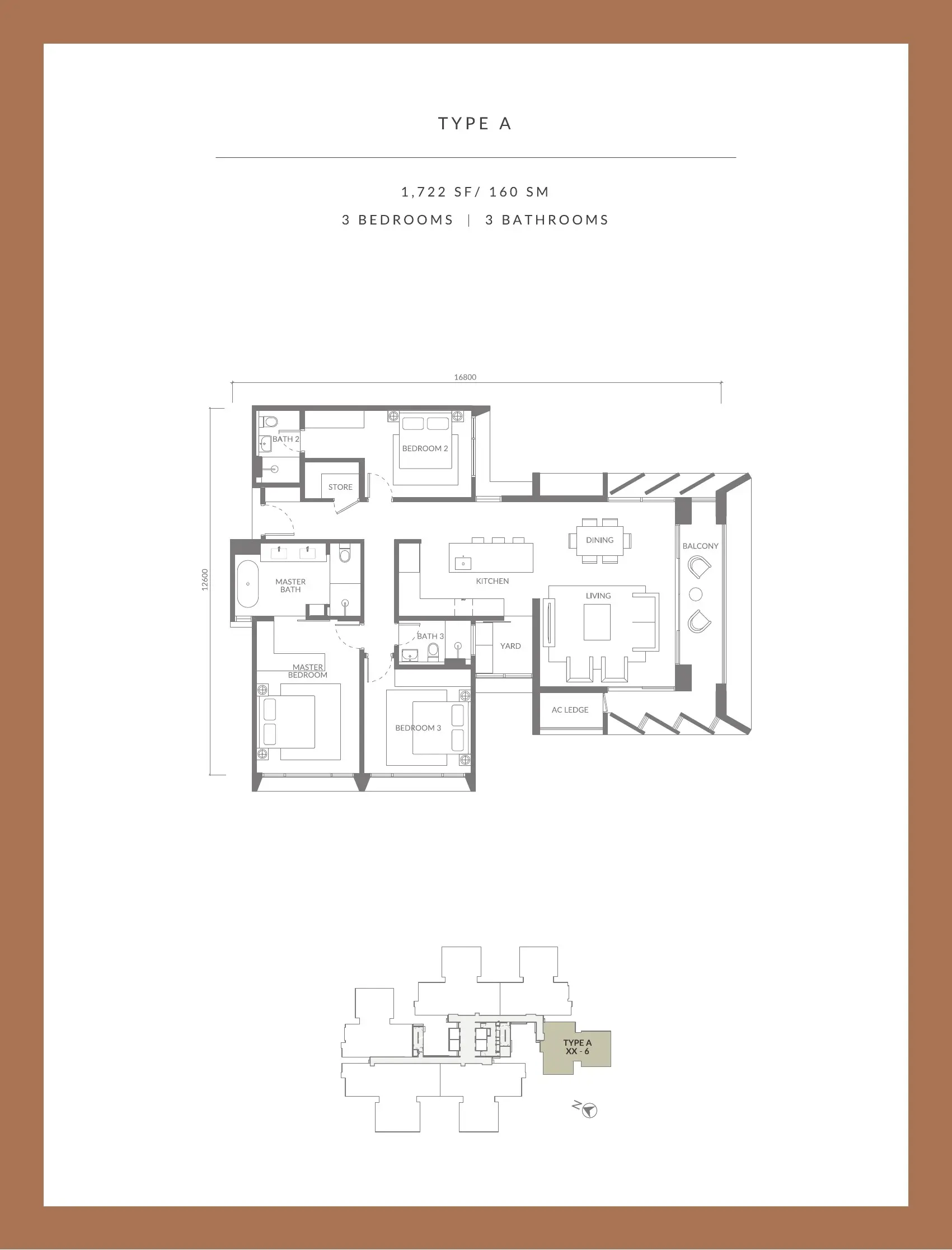 The Lume Type A 1,722 sq ft floor plan